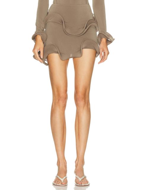 Wave Hem Bamboo Skirt