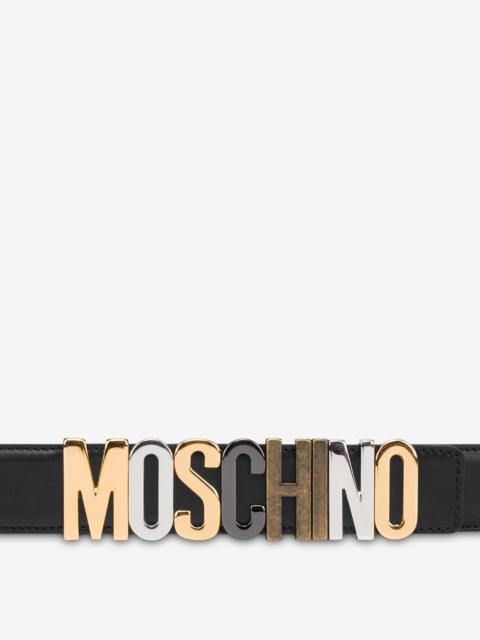CALF MIXED LETTERING LOGO BELT