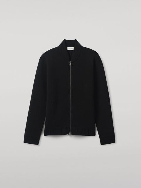 Cashmere Milano Stitch Black Zip Jacket