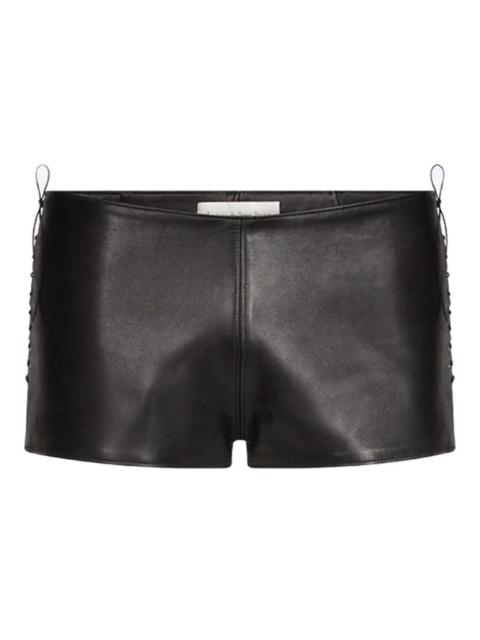 leather shorts