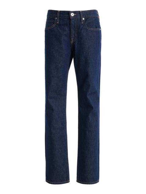 Isabel Rigid Low-Rise Slim-Leg Jeans blue