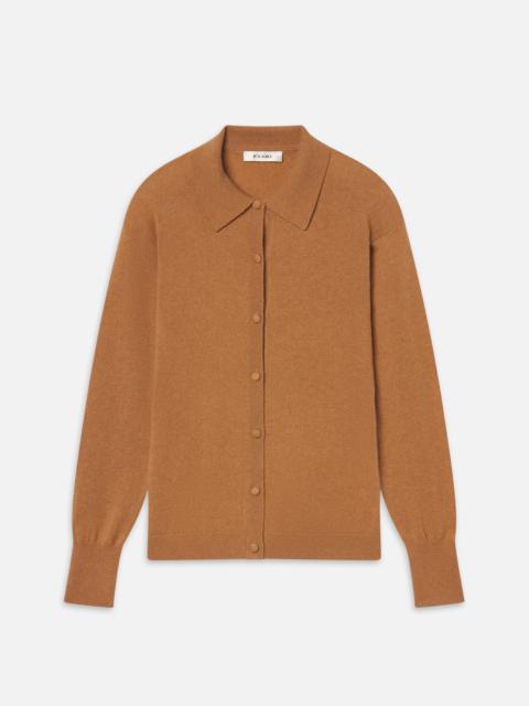 The Cashmere Collared Cardi - Light Camel