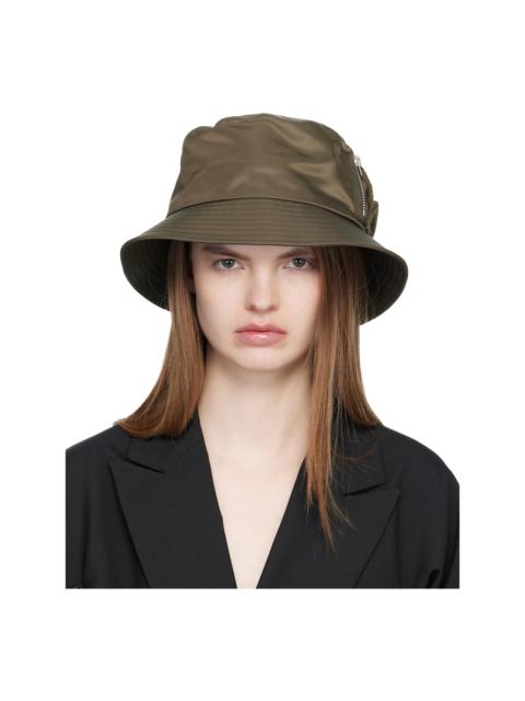 Khaki Single Brim Pocket Bucket Hat