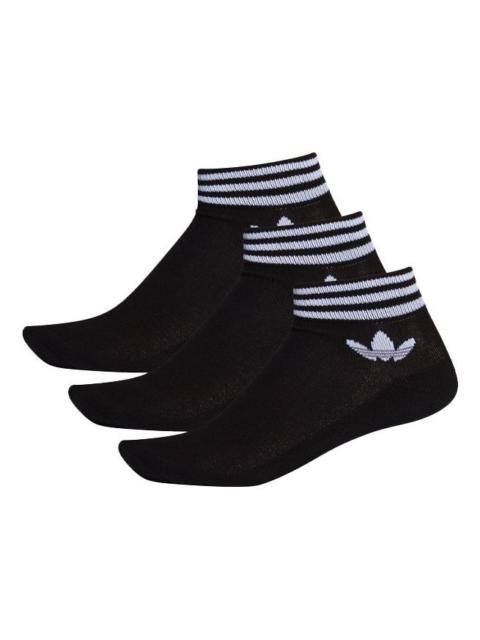 adidas originals Unisex Logo Printing Sports Sock 3 Packs Black EE1151