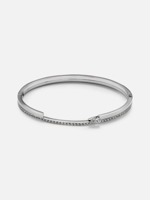 Serti Sur Vide 18kt white gold bangle with diamonds