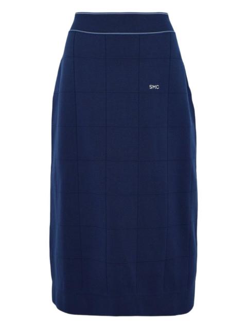 high-waisted midi skirt