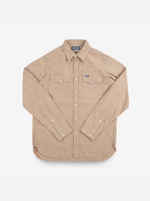 10OZ SELVEDGE CHAMBRAY WESTERN SHIRT - KHAKI