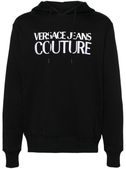 logo-embroidered cotton hoodie
