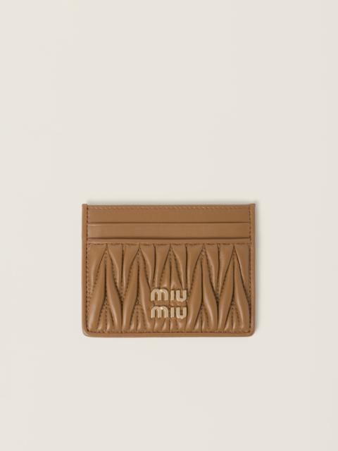 Matelassé nappa leather card holder