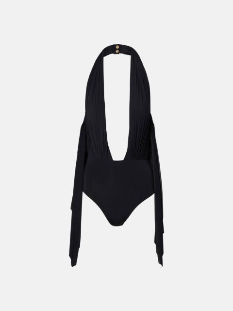 Draped halterneck swimsuit
