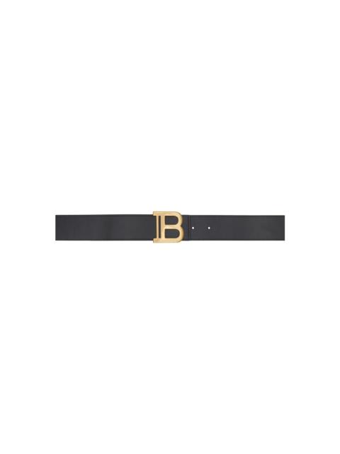 Black 'B' Leather Belt
