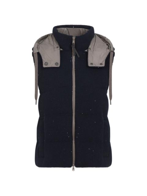 hooded zip vest