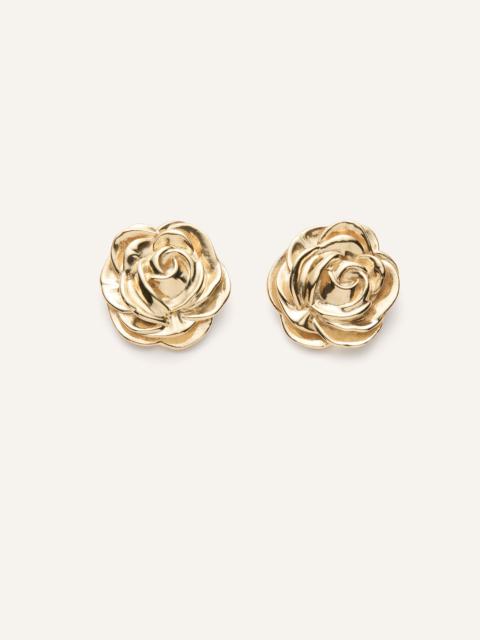 Gold-plated rose earrings