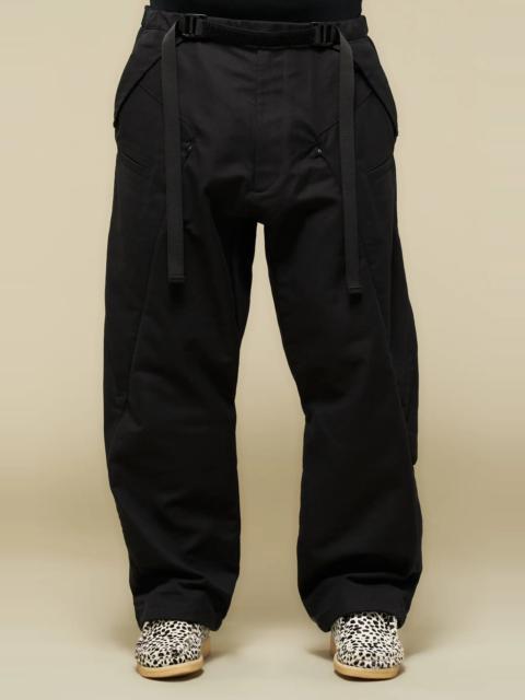 P55-KI Cotton Web Belt Vent Pants Black