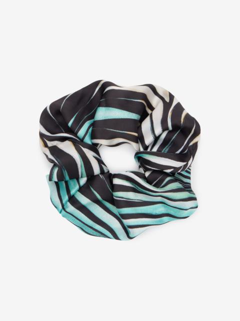 Ray Of Sea Print Silk Scrunchie
