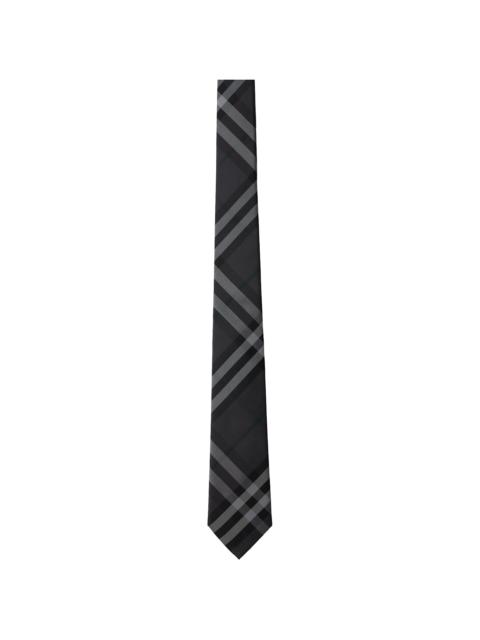 Gray Check Silk Tie