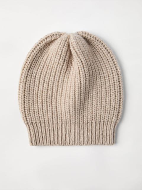 Cashmere and silk Diamond yarn knit beanie