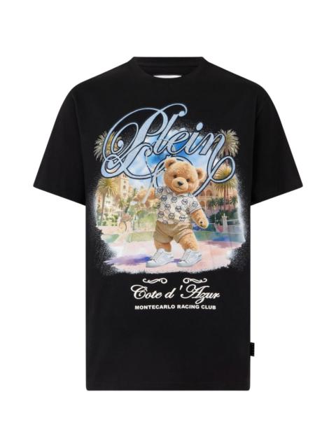 teddy-print crew-neck T-shirt