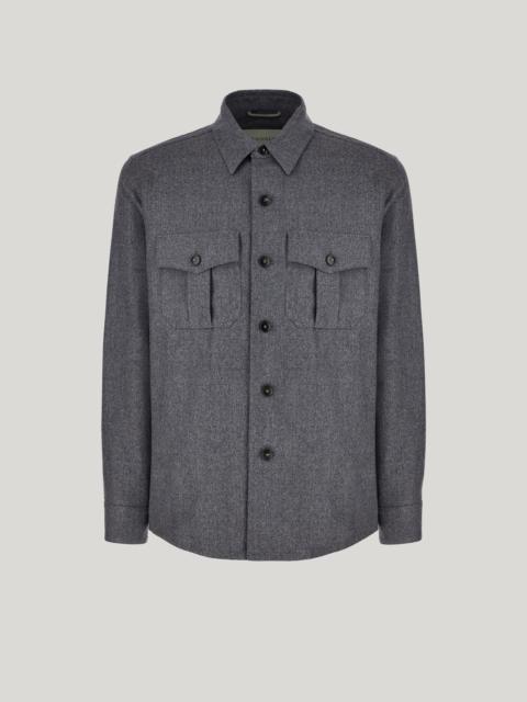 GRAY PURE WOOL SHIRT JACKET - IMPECCABILE