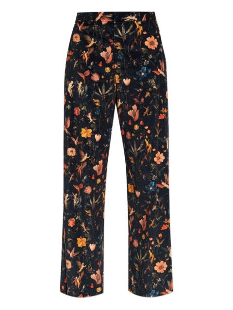 floral velvet trousers
