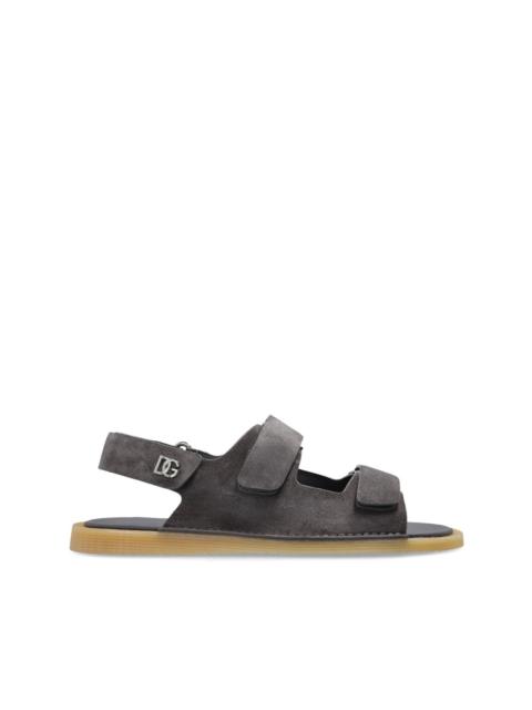 touch-strap leather sandals