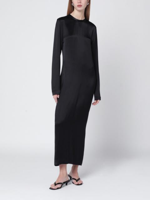 Black midi dress in lustrous viscose