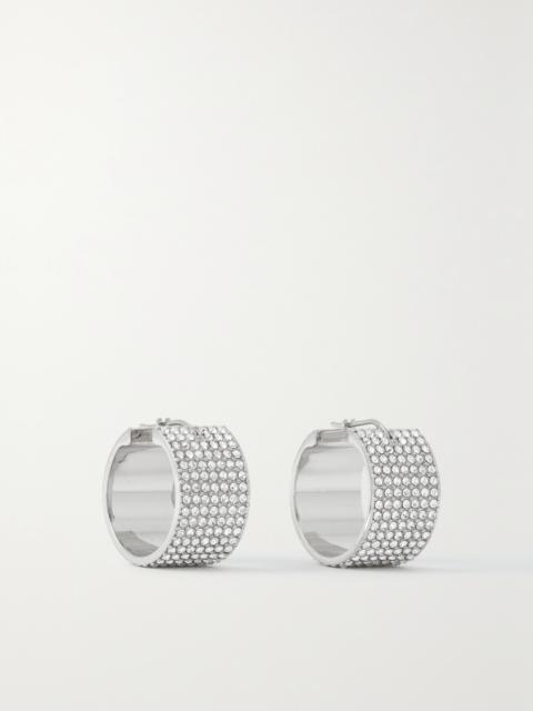 Rih Small Silver-tone Crystal Hoop Earrings