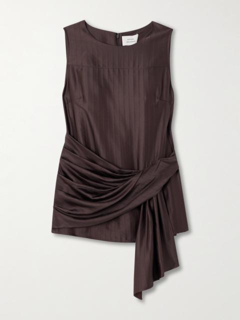 Draped Paneled Satin Top