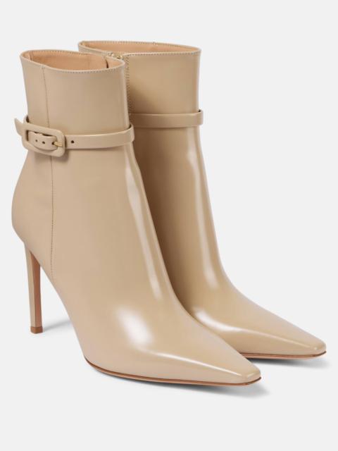 95 patent leather ankle boots