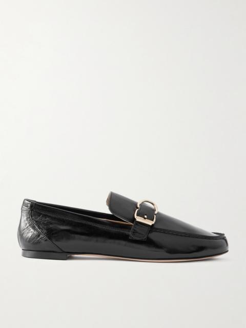 Buckled Glossed-leather Loafers