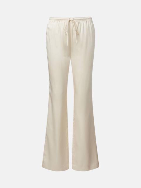 Elise silk satin flared pants