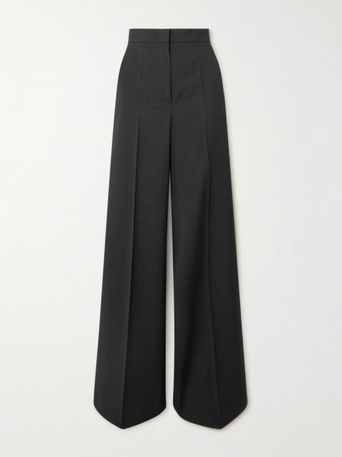 Fernet Embroidered Wool-canvas Wide-leg Pants