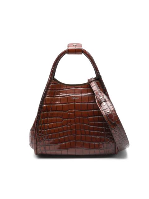 embossed-croc tote bag