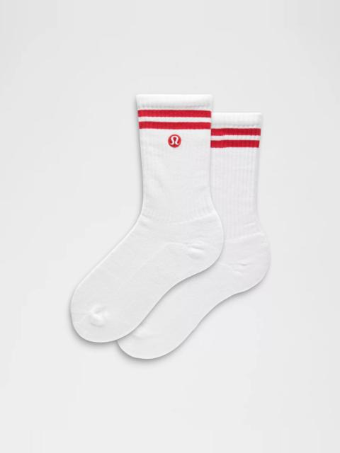 Unisex Daily Essential Crew Socks *Stripe