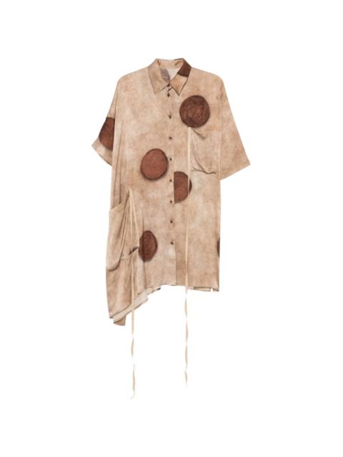 Thetis dot-print tie-detail top