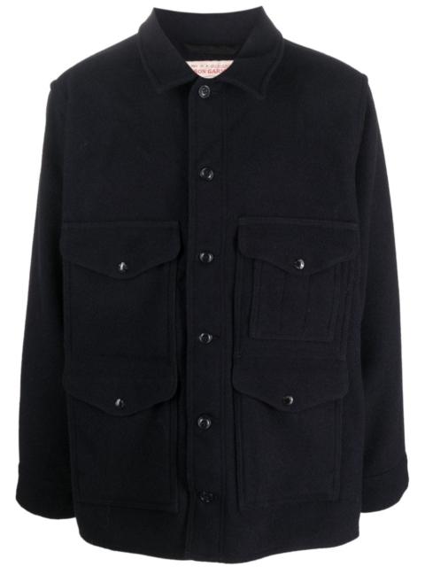 flap-pockets wool shirt jacket
