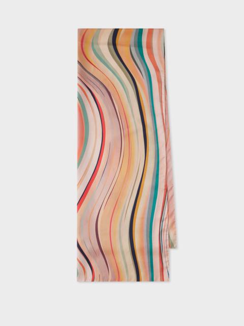 Women's Dusky Pink 'Swirl' Silk Twill Scarf