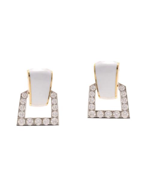 Diamond White Single Strap Earrings