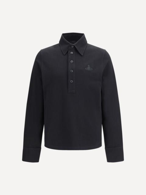 Polo in pure cotton piqué with long sleeves