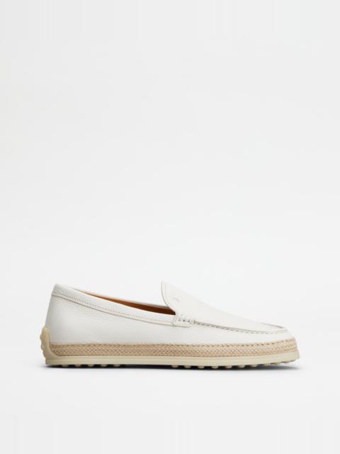 SLIPPER LOAFERS IN LEATHER - WHITE