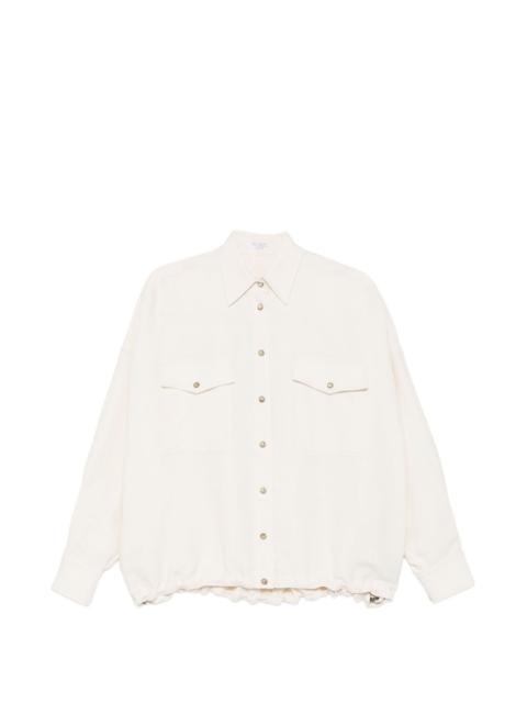 flap-pocket drawstring shirt