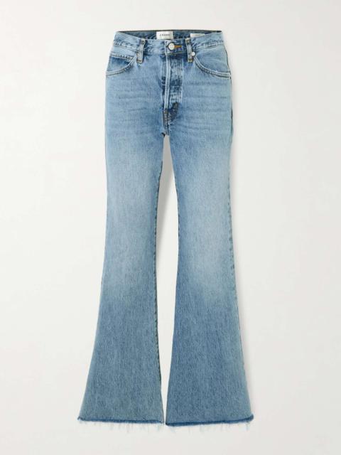 The Lax distressed high-rise flared jeans Light denim