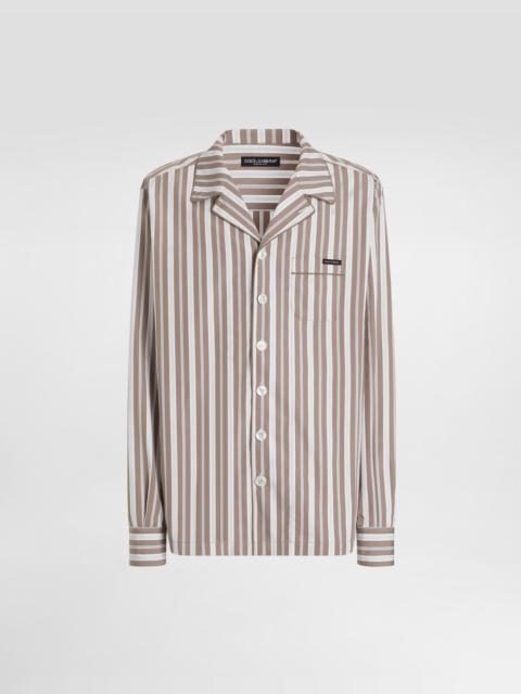 Compact striped poplin vanity shirt