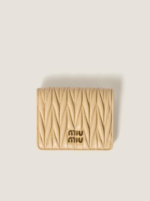 Small matelassé nappa leather wallet
