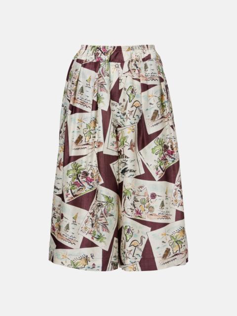 Emon silk Bermuda shorts