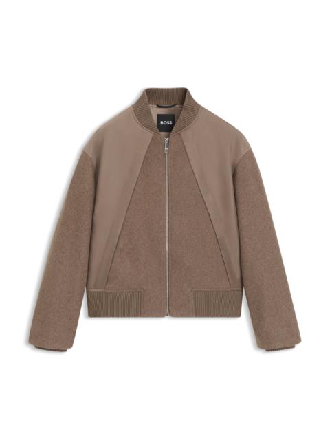 BOMBER JACKET IN MIXED FABRICS
