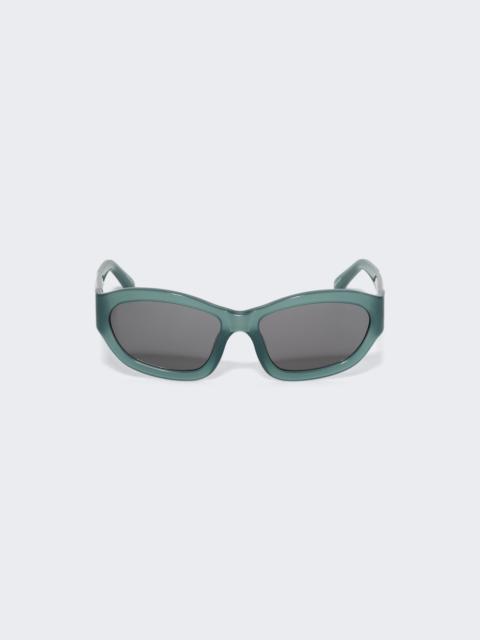 Wrap Sunglasses Teal And Silver