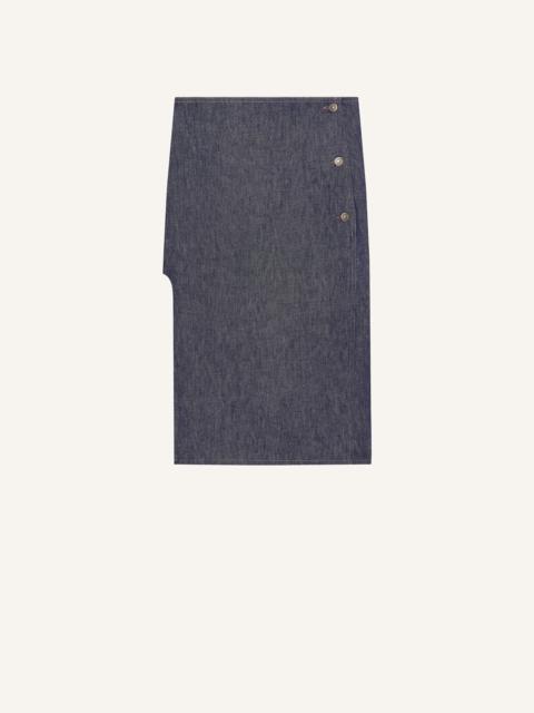 CENTERED POCKET DENIM SKIRT