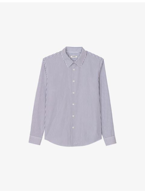 Striped Long-Sleeved Cotton Shirt