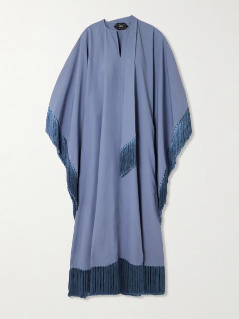 Hammamet Fringed Crepe-cady Cape-effect Gown
